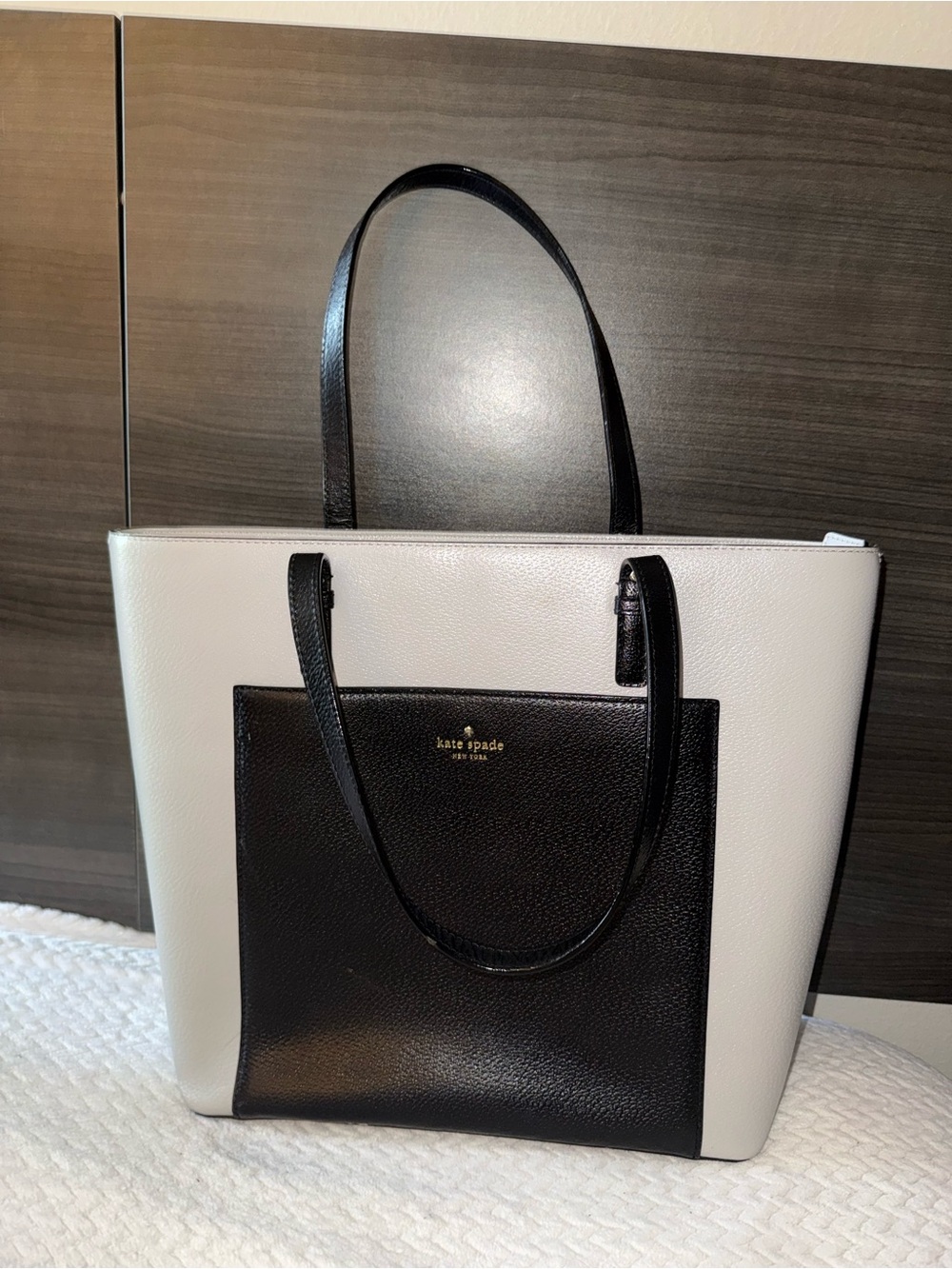 kate spade Black and Gray Sadie Leather Tote Bag